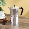 Home Basics 12 Cup Demitasse  Shot Aluminum Stovetop Espresso Maker, Grey EM00209